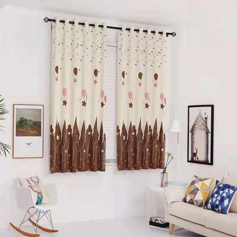 อุปกรณ์ ตกแต่งบ้าน ผ้าม่าน ฉากกั้นห้อง ขนาด 100*200/150*200 พร้อมส่ง ม่านตาไก่กลม ม่านกันแสงอัลตราไวโอเลต 98% ราคาถูก