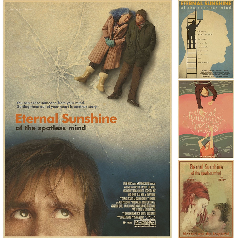 โปสเตอร์หนัง ETERNAL SUNSHINE OF THE SPOTLESS MIND Jim Carrey สไตล์วินเทจย้อนยุค สําหรับตกแต่งผนัง
