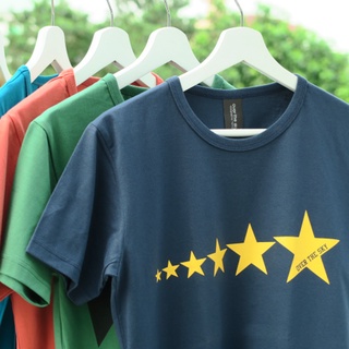 over the sky T-shirt กราฟฟิค เสื้อยืดคอกลม - ดาว shooting Star line