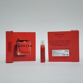 น้ำหอม vial ทดลองแบบหลอด Narciso Rodriguez Rouge Eau De Parfum 1ml ขนาดทดลองของแท้ vial mini ขนาดทดลอง แบบ VIAL