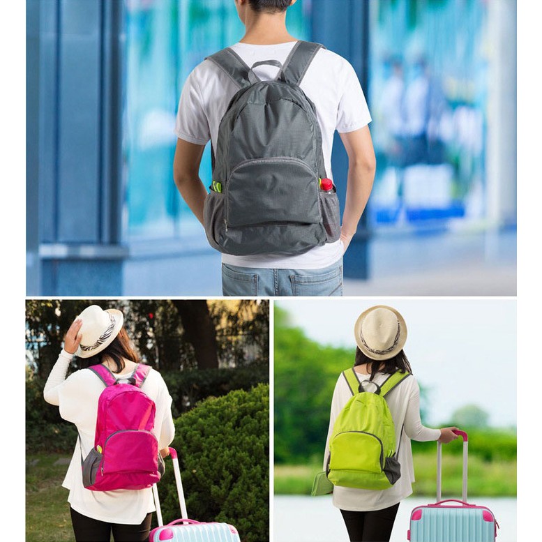 กระเป๋าผ้าเดินทางแฟชั่น สำหรับใส่เสื้อผ้า สัมภาระของใช้ต่างๆ กางออกมาเป็นเป้ได้ เมื่อไม่ใช้งาน พับเก็บเป็นใบเล็กได้
