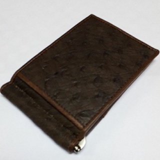 ostrich skin clip money brown super grade