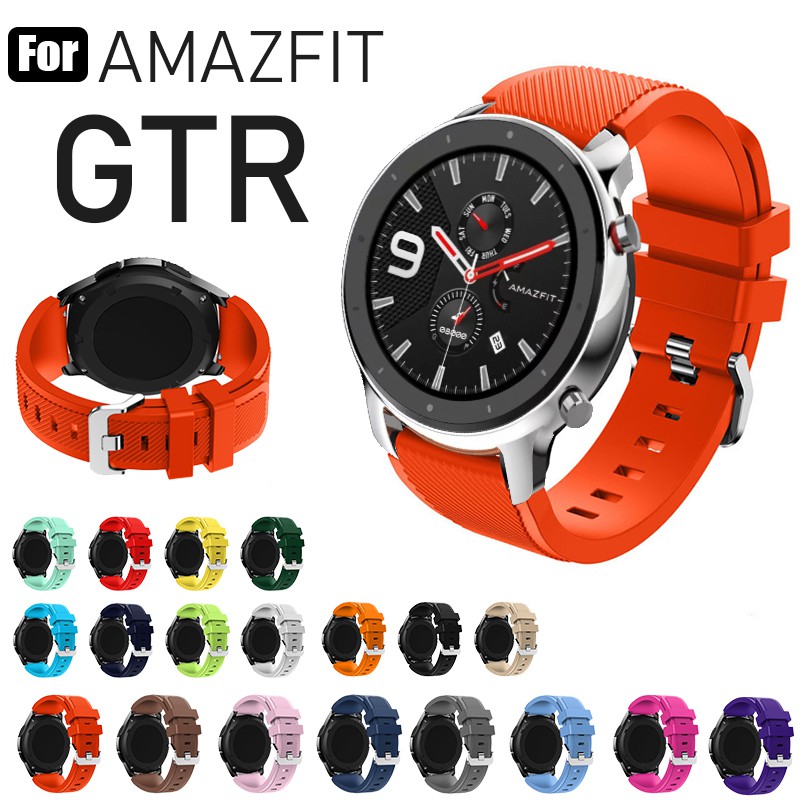 Huami Amazfit GTR 4 3 Pro 2 eSIM 2e 47 มม.stratos 2 pace strap case classic ซิลิโคน soft watch band strap