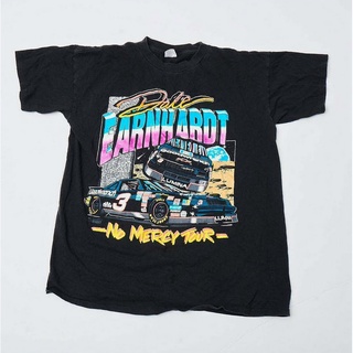 เสื้อคู่รัก - DaleEarnhardtNascarNoMercyทัวร์เสื้อยืดพิมพ์ลายสไตล์วินเทจ90sสามารถปรับแต่งได้