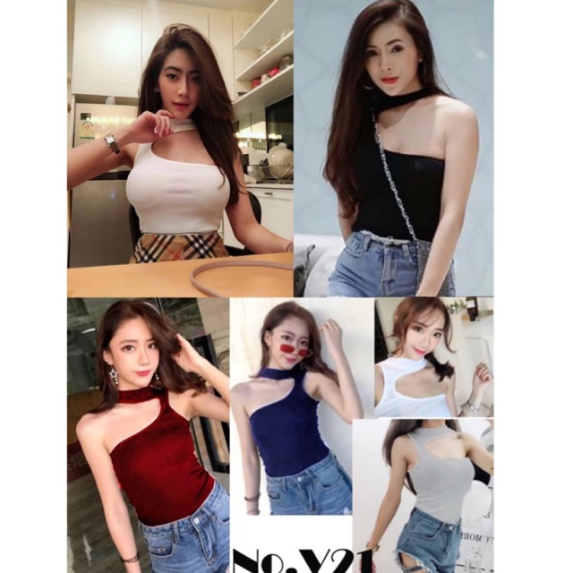 เสื้อเกาะอกเบี่ยงไหล่สุดเซ็กซี่ เนื้อผ้านิ่ม ใส่สบาย
