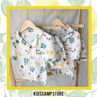 Fresh Fruits Pajamas Set🍋🍌💛พร้อมส่ง ชุดเซ็ทเด็ก ชุดนอนเด็ก