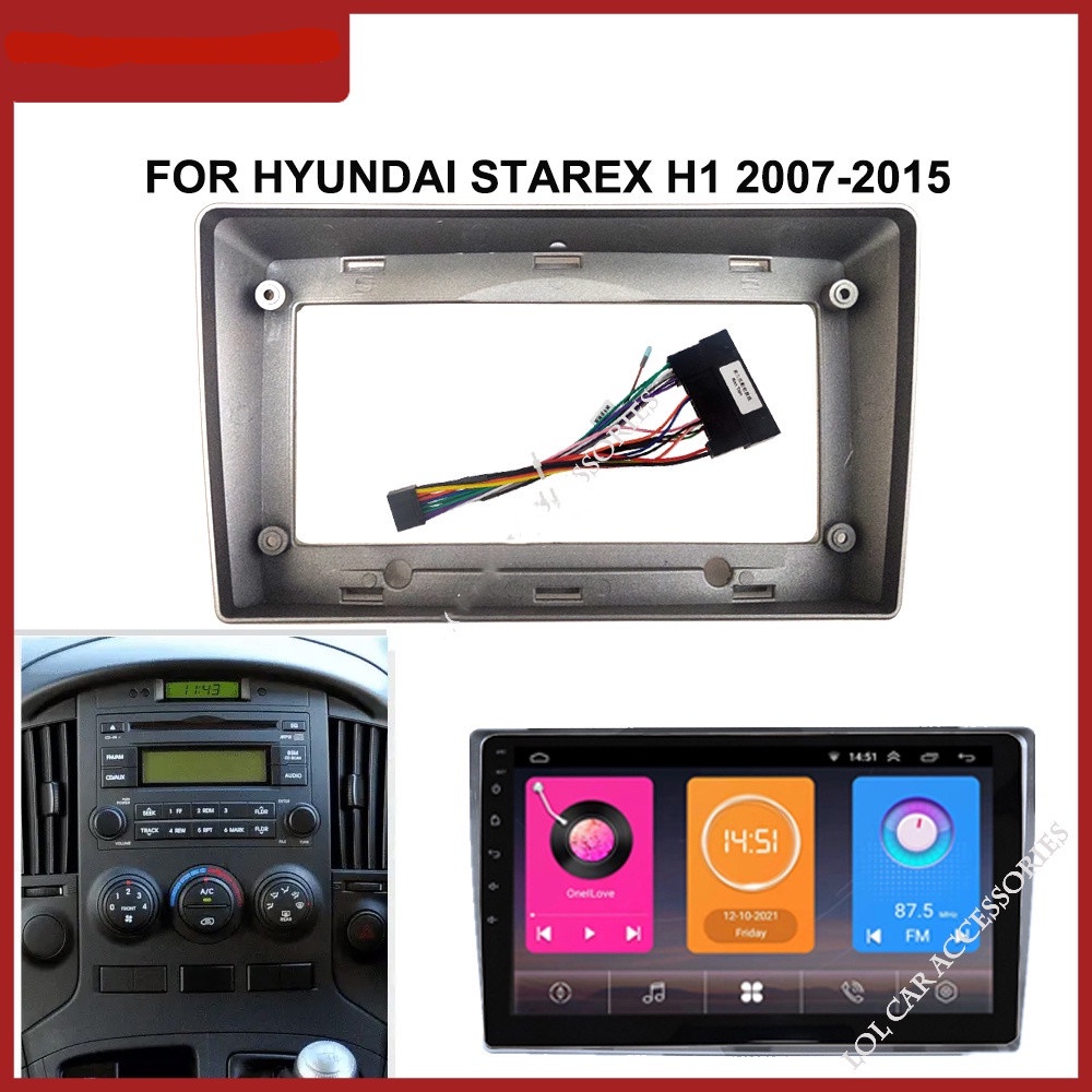 กรอบแผงเครื่องเล่น MP5 วิทยุ 9 นิ้ว สําหรับ HYUNDAI STAREX H1 2007-2015 Android 2din