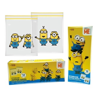 KITCHEN Neat Storage Zipper Bags Minion Quart Reclosable Bags Size 17.8x20.3cm ถุงซิปลายการ์ตูนมินเนี่ยน Basic 2