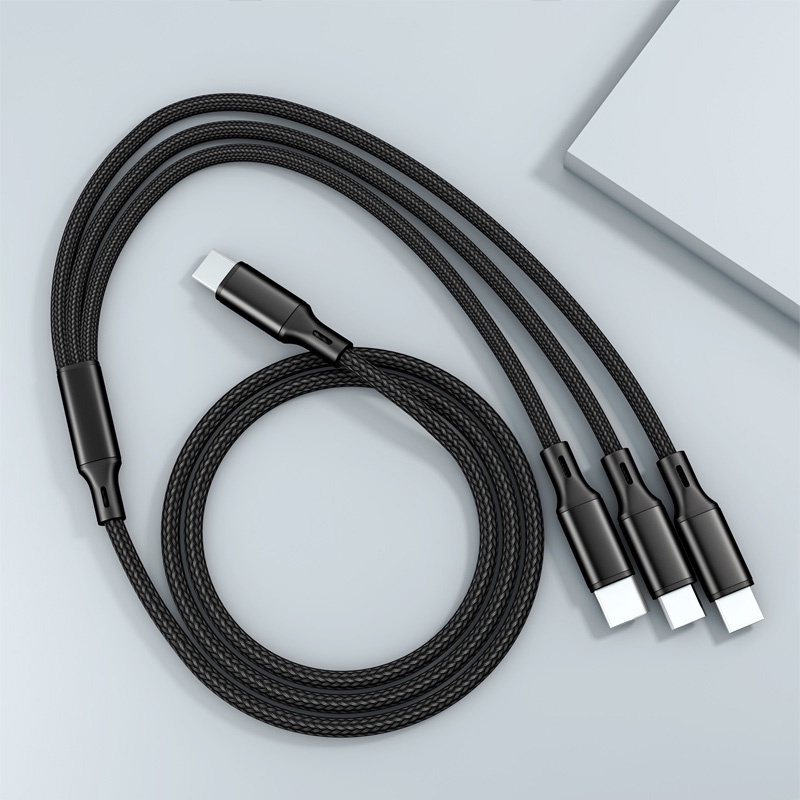 3 In 1 สายชาร์จ USB C Type C เป็น Type C Micro USB 8 Pin PD USBC สําหรับ IPhone Android Tablet Tipo 