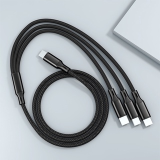 3 In 1 สายชาร์จ USB C Type C เป็น Type C Micro USB 8 Pin PD USBC สําหรับ IPhone Android Tablet Tipo C 3 In 1