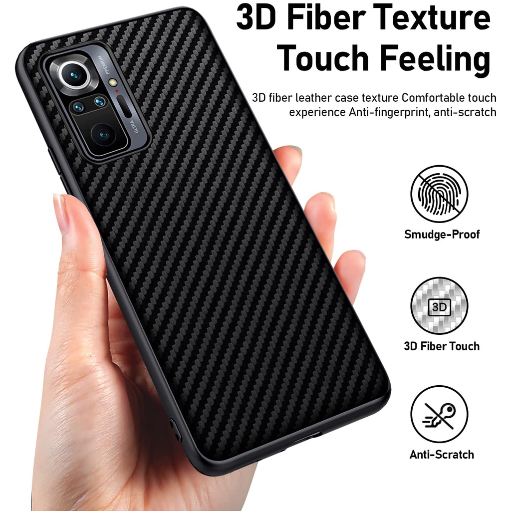 เคสโทรศัพท์มือถือ TPU นิ่ม แบบบาง คาร์บอนไฟเบอร์ สําหรับ Redmi 9T K40 Note 10 10S Poco M3 Pro F3 Xiaomi Mi 10T - รูปที่ 2