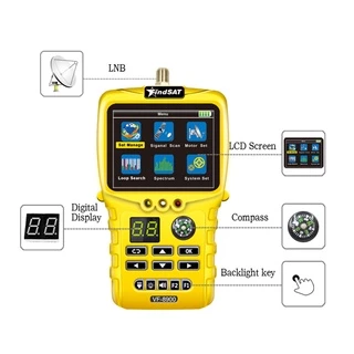 WS-6933 DVB-S/S2 เครื่องค้นหาสัญญาณดาวเทียม หน้าจอ LCD 2.1 นิ้ว FTA C&KU Digital Satellite Finder และ Locator