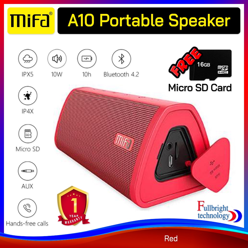 SDD Mifa A10 Bluetooth Speaker ลำโพงบลูทูธพกพา กันน้ำกันฝุ่น มีไมโครโฟนในตัว แถมฟรี! Micro SD Card 16