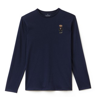 ralph lauren เสื้อยืดผ้าฝ้ายคอก ลมแขนยาว