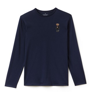 ralph lauren เสื้อยืดผ้าฝ้ายคอก ลมแขนยาว