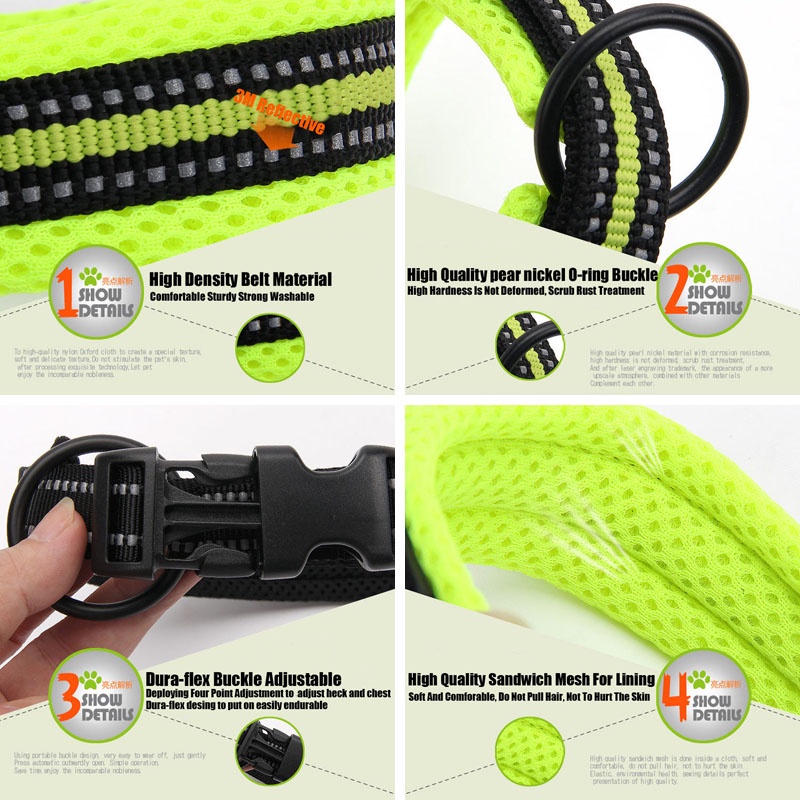 truelove-reflective-soft-dog-collar-and-leash-set-nylon-adjustabele