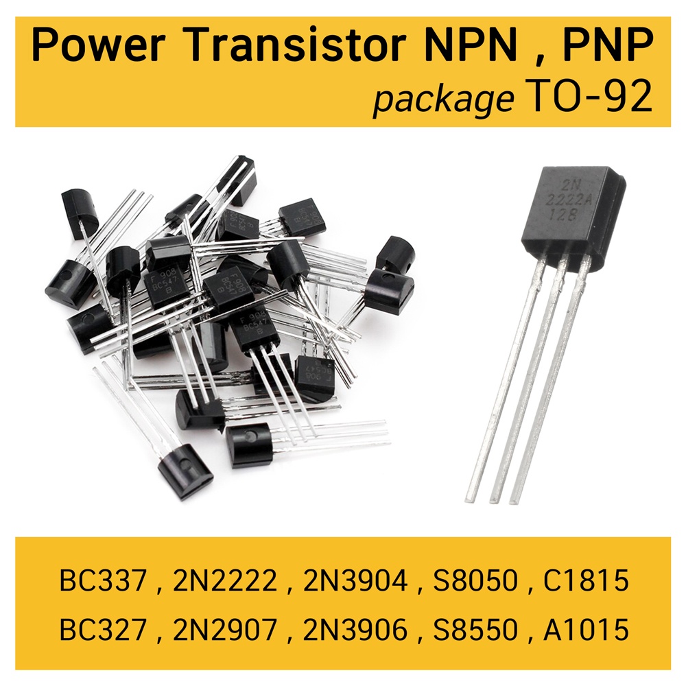 (2ตัว)Transistor 2N2222 2N2907 2N3904 2N3906 2N4401 2N4403 S8050 S8550 S9012 S9013 S9014 S9015 S9018