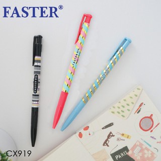 ปากกาลูกลื่น Faster CX919 ปากกา ปากกาแดง ปากกาน้ำเงิน