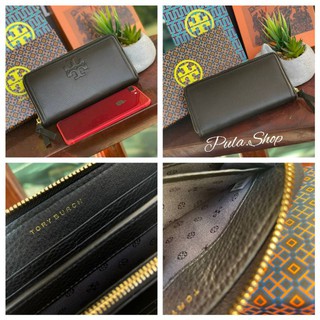 กระเป๋าสตางค์หนังวัว 💕 Tory burch Thea Multi-Gusset Zip Continental Wallet