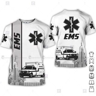 เสื้อยืด พิมพ์ลาย EMS 3D All Over NR141 3D ไซซ์ XS-6XL