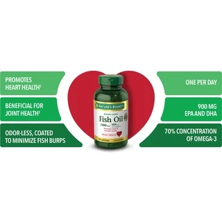 Nature’s Bounty Fish Oil, 1400mg, 980mg of Omega-3,มี130ซอฟเจล (ขวดเขียว)
