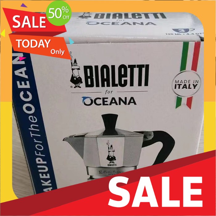 sale【พร้อมส่ง】Blaletti Moka Pot กาต้มกาแฟสด Moka Express ขนาด เครื่องชงกาแฟและอุปกรณ์ 3cups หม้อต้ม กาแฟ POT ของแท้ 100%