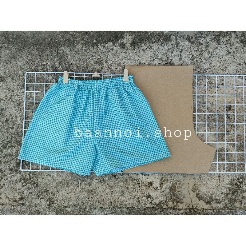 แพทเทิร์นสำหรับตัดกางเกงขาสั้น ใส่ยางเอว ไม่มีตะเข็บข้าง