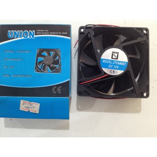 UNION 27FAN007 80x80x25 mm. Cooling fanพัดลมดูดดอากาศ ระบายอากาศ ใช้ไฟฟ้ากระแสตรง 12V DC