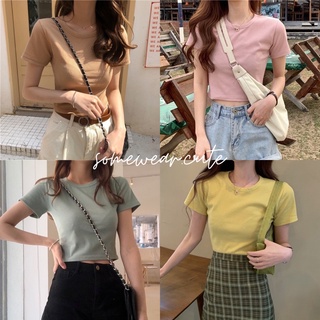 🌈Crop Top🌈 เสื้อครอปสีพื้น สุดคลาสสิค ผ้านุ่ม งานดี ทรงสวย ใส่สบาย