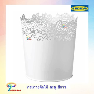 IKEA กระถาง กระถางต้นไม้ กระถางดอกไม้ กระถางต้นไม้สวยๆ กระถางฉลุ สีขาว สูง 9 , 12  ซม.