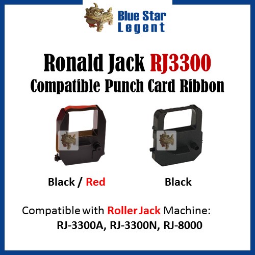 ใช้งานร่วมกับ Ronaldo Jack 3300 RJ3300 RJ3300A RJ3300N RJ8000 Time Recorder Ribbon Dual สีสีดํา/แดง
