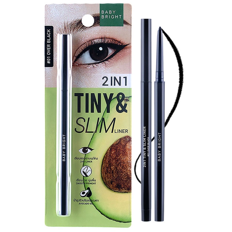 Baby Bright ทูอินวันไทนี่แอนด์สลิมไลน์เนอร์ 0.1g 2 in 1 อายไลน์เนอร์และอินไลน์เนอร์เนื้อครีมในแท่งเดียว