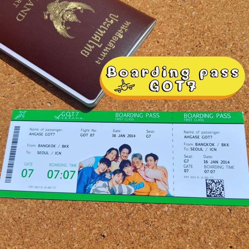 การ์ด boarding pass ตั๋วเครื่องบิน GOT7 พร้อมส่ง มีของแถมทุกออเดอร์