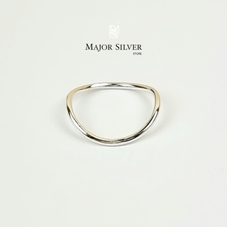 Bend ring : แหวนบิด  /  แหวนเงินแท้ 925  สไตล์มินิมอล ใส่ง่าย แหวนเงินแท้100 Major silver  :  E-V-Ben1.4