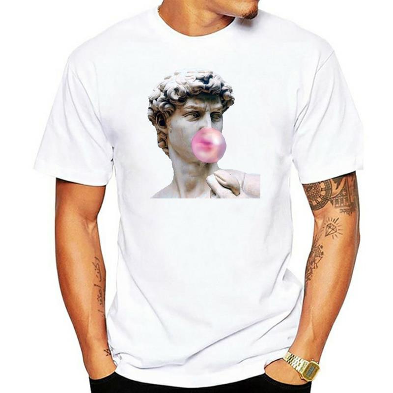 Michelangelo David เสื้อยืด David Sculpture Miguel Angel เสื้อยืดศิลปะ Unisex ?เสื้อทีเชิ้ตแฟชั่นพิม