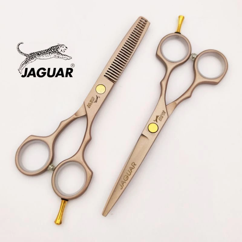 ถูก/แท้ Jaguar 1คู่ ชุดกรรไกรตัดผม (สี PinkGold) ขนาด 5.5 นิ้ว Made in Germany