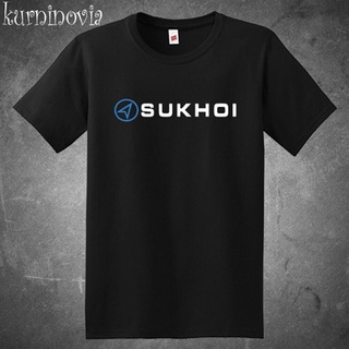 โลโก้เครื่องบินรัสเซีย Sukhoi สําหรับผู้ชาย#039; S เสื้อยืด สีดํา ไซซ์ S ถึง 3XLสามารถปรับแต่งได้