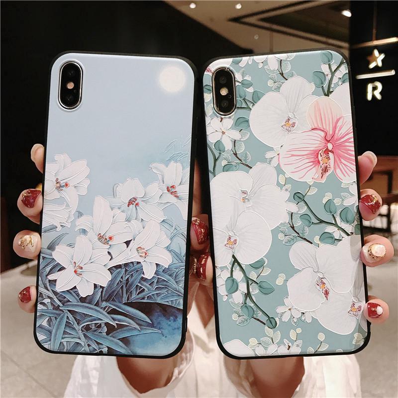 เคส Xiaomi Redmi Note 7 6 5 5A 4X Mi 9T A1 A2 A3 Lite 8 9 Case Korean Flower Soft Case Silicone TPU Cover