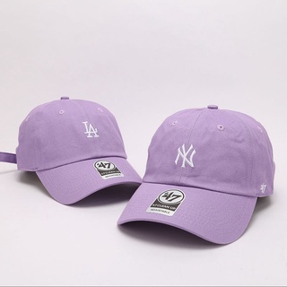หมวกเบสบอล ผ้าฝ้าย ปักลาย  LA สีม่วง สไตล์ฮิปฮอป สําหรับผู้ชาย และผู้หญิง 47 ชิ้น