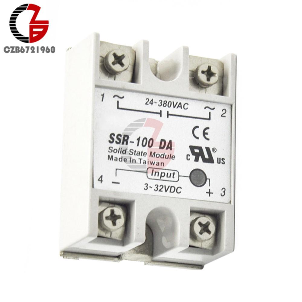 สวิทช์รีเลย์อุปกรณ์เสริม Dc - Ac Ssr - 100 Da 100 A 3-32 V Dc To Ac 24-380 V Ssr