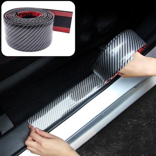 AREZ_Car Styling Carbon Fiber Rubber Door Sill Protector Trim Strip Decor Sticker