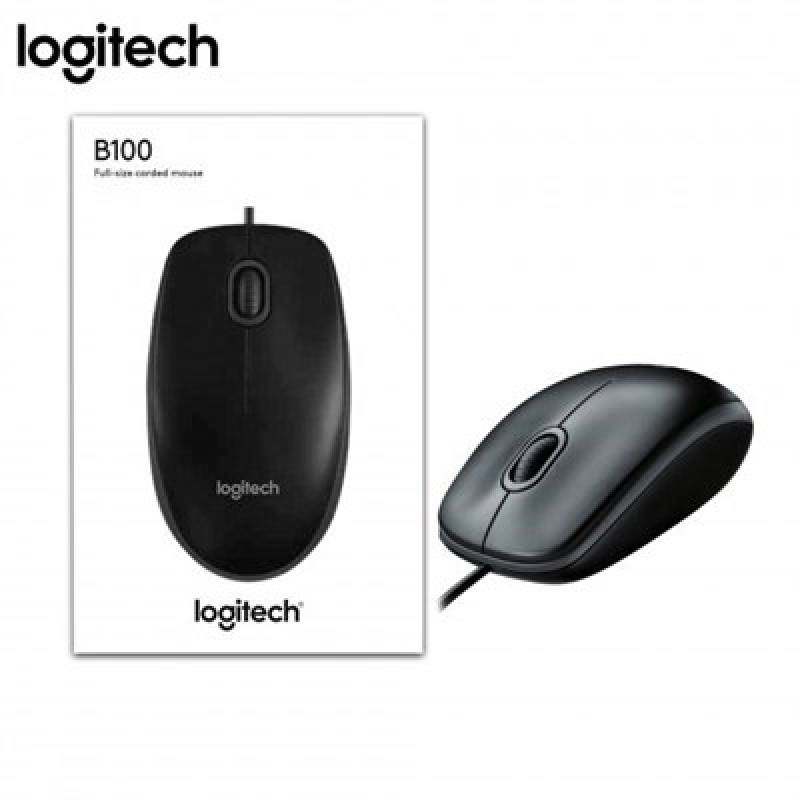 Logitech Optical Mouse เมาส์ USB รุ่น B100 สีดำ สินค้าแท้ รับประกัน 3 ปี