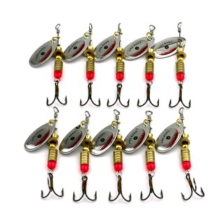 Hengjia 1 ชิ้น 6.3 ซม. 3.6 กรัม เหยื่อตกปลาโลหะ ตะขอเหล็กคาร์บอนสูง Swivel Spinner Fishing Bait Sharp Hook