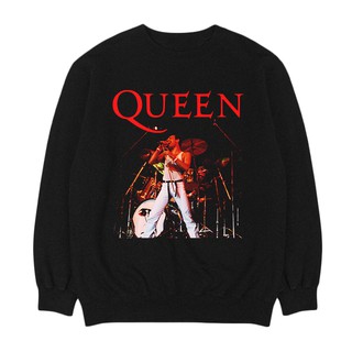 Queen - ร้องเพลงสด | เพลง CREWNECK | เสื้อกันหนาว BAND | Unisex | Merch เครื่องดนตรี | ร็อคคลาสสิก