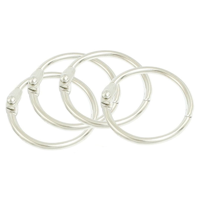 5 pcs silver 30mm Od. Metal Staple Book Binder Loose Leaf Circlip Ring ...