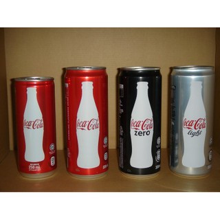 กระป๋องโค้ก COCA-COLA COKE / COKE ZERO / COKE LIGHT รุ่น ลายขวดโค้ก ของประเทศมาเลเซีย ขนาด 250ML/330ML ทั้งชุด 4 กระป๋อง