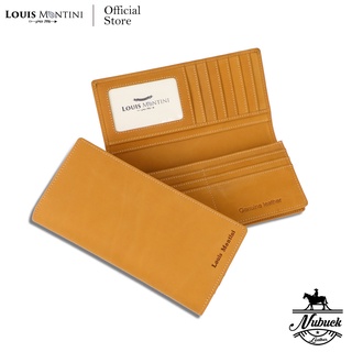 Louis Montini Nubuck Leather กระเป๋าสตางค์ผู้ชาย หนังนูบัค RFID Protection หนังวัวแท้ Slim Wallet for Men (TML10)