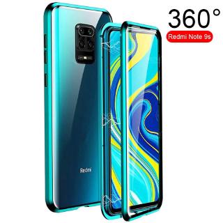 xiaomi Redmi Note9s Note 9s  360 Full Protective Double Glass Hard Metal Bumper Tempered Glass Phone Case Cover Casing