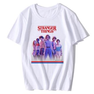 เสื้อยืดแขนสั้นพิมพ์ลายการ์ตูน stranger things 3 สไตล์ฮิปฮอปสําหรับผู้ชาย