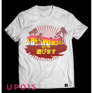 เสื้อยืด สีขาว ลายวาด (up015)